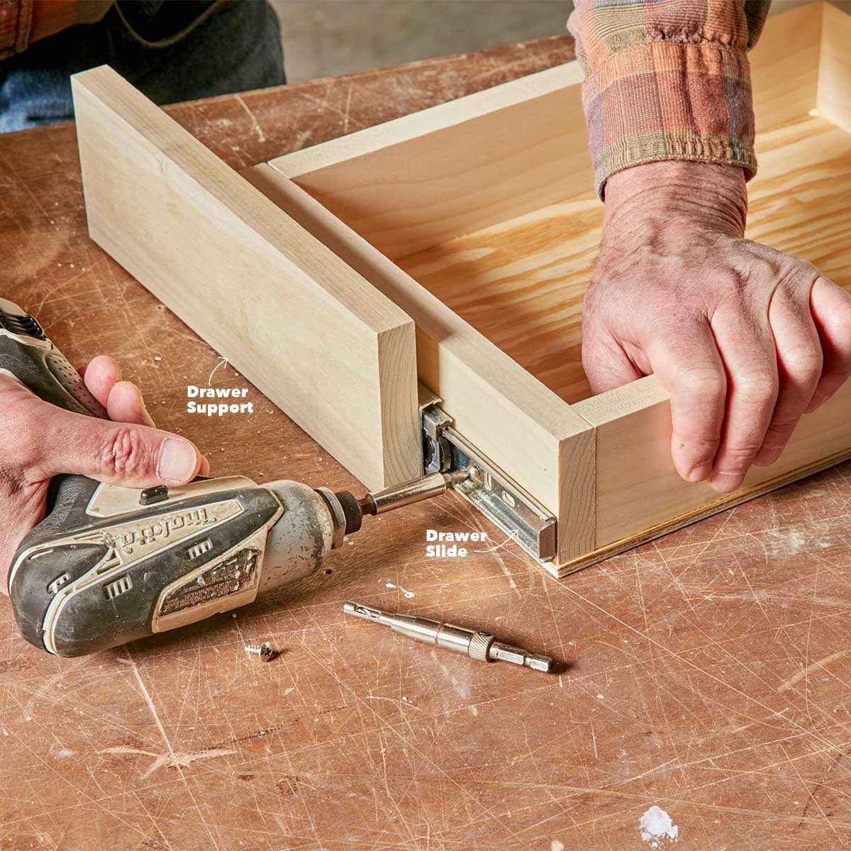 join under-cabinet drawer slide and drawer