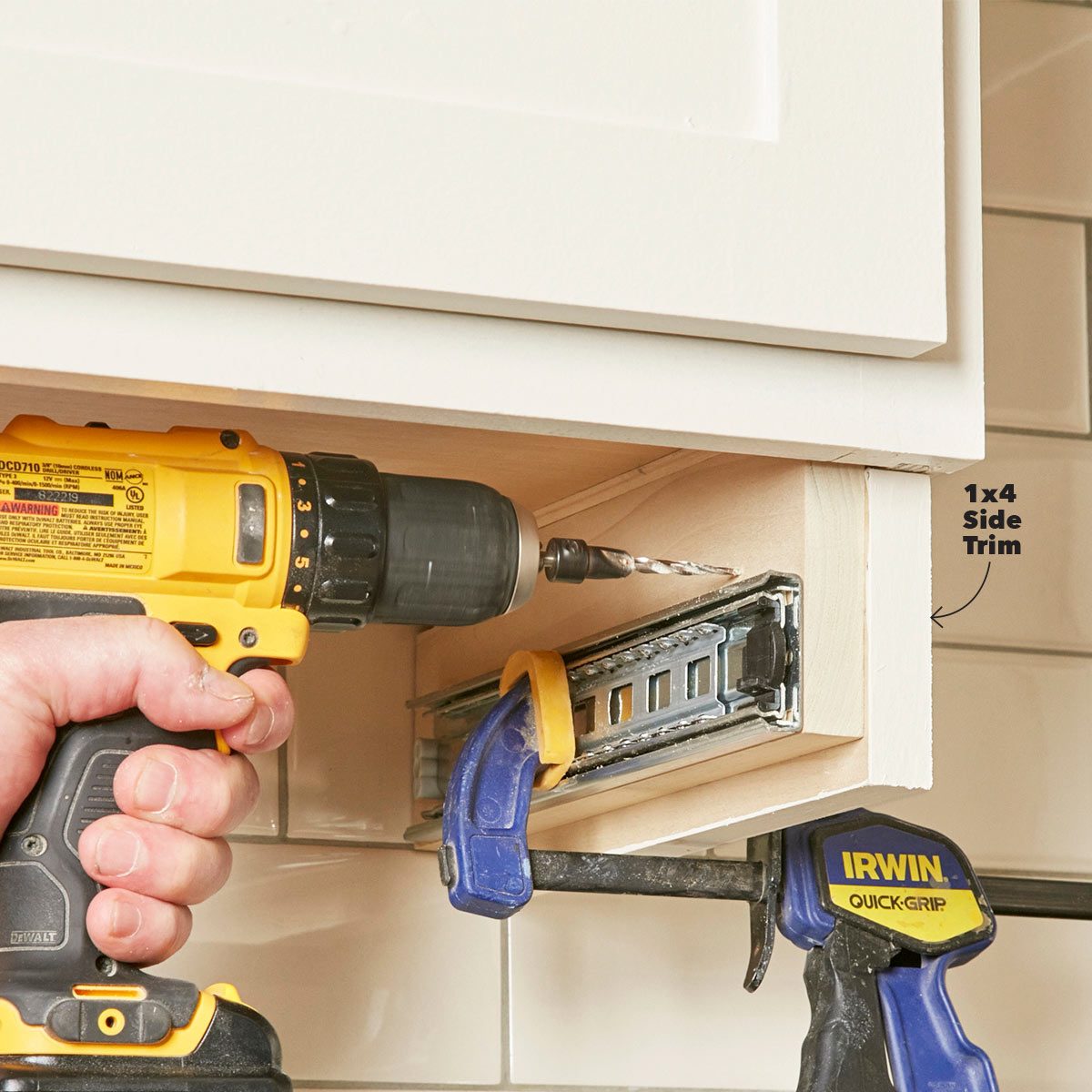 place under-cabinet drawer slides on cabinet