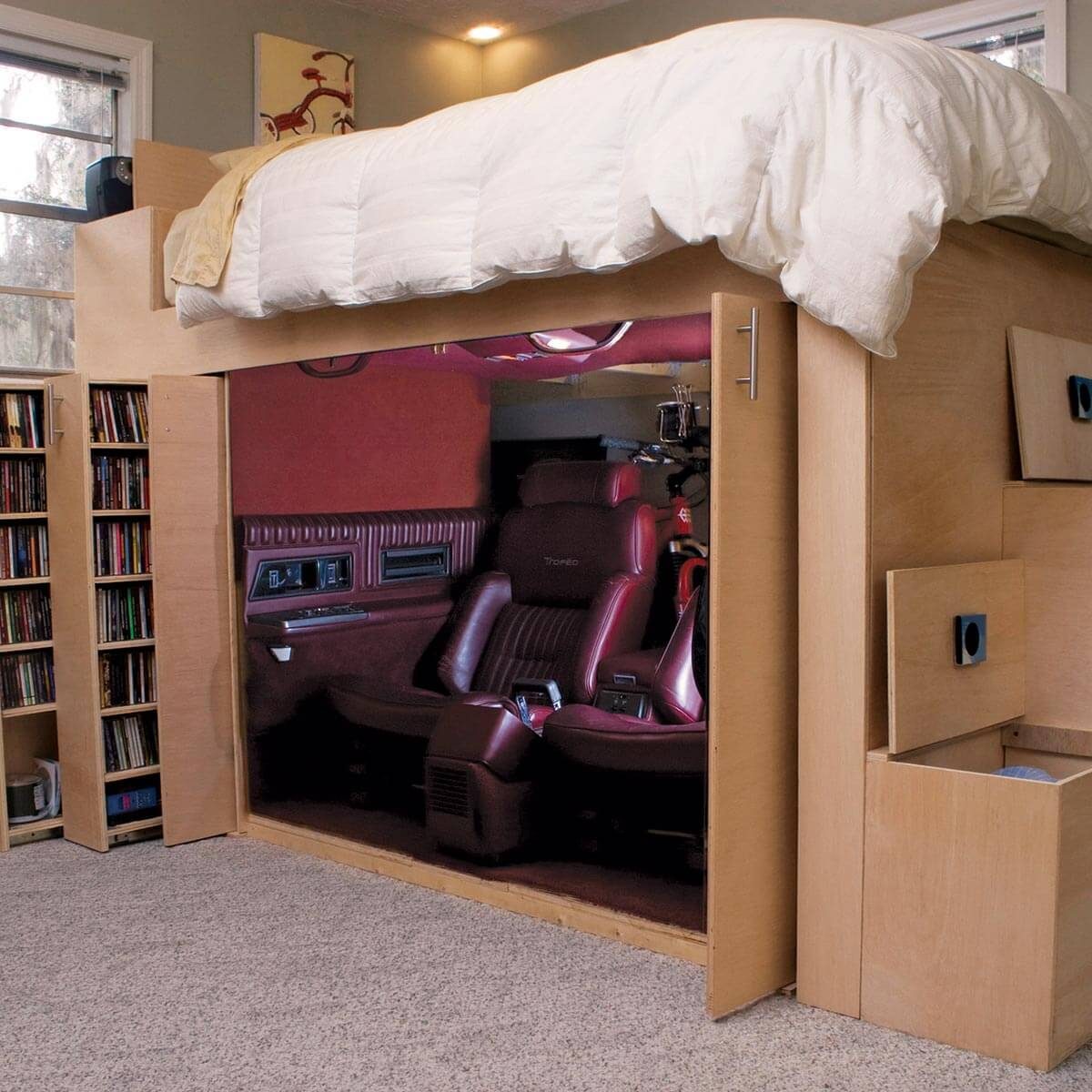 Loft bed and storage system
