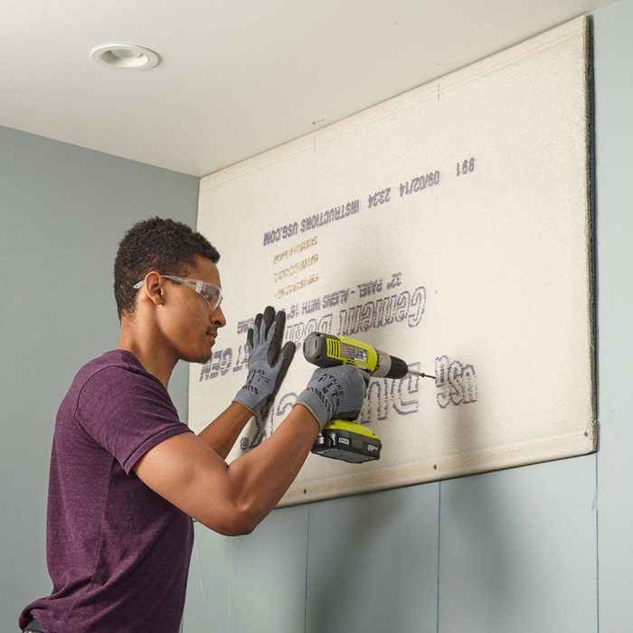 Attaching Cement board to an interior wall
