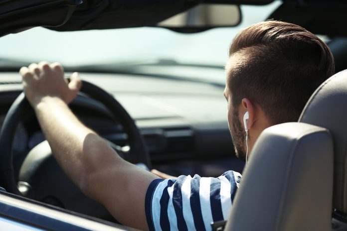 Man in the car outside