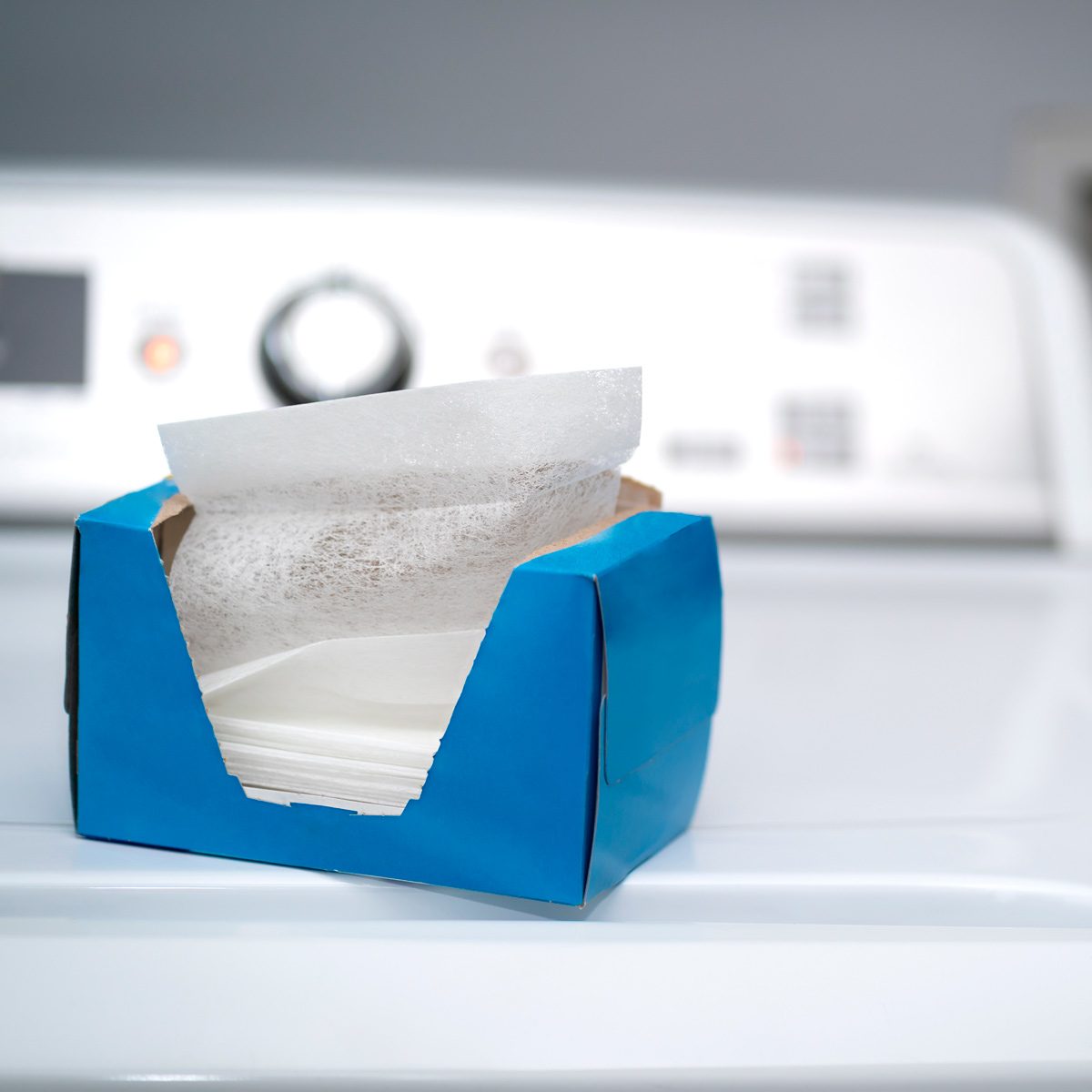 dryer sheets on top of washing machine
