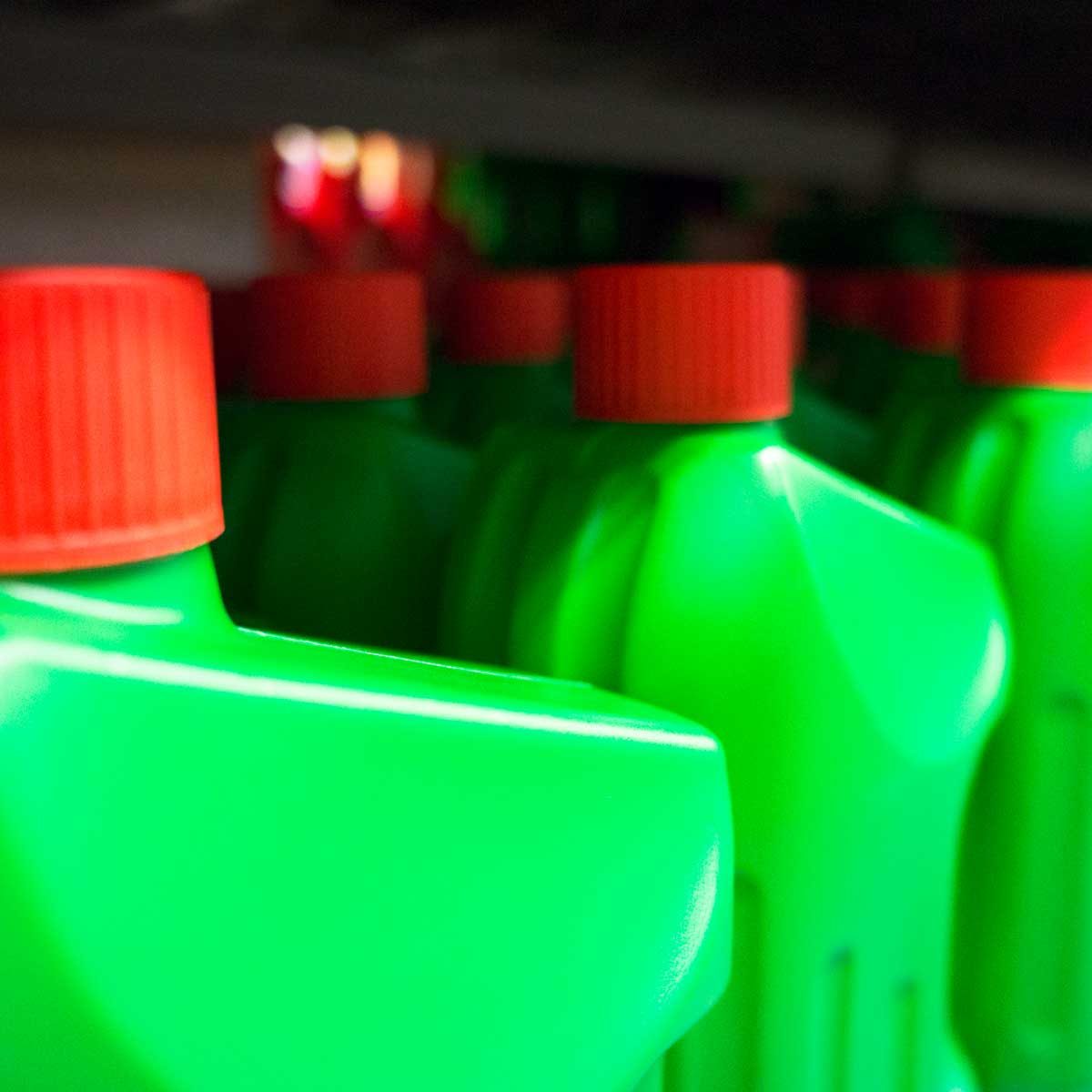 cleaning product bottles