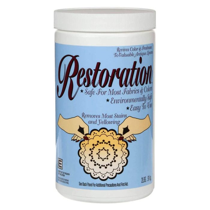 A cylindrical container labeled 