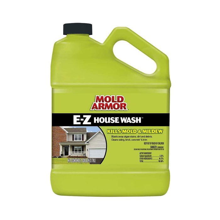 A bright green jug labeled 
