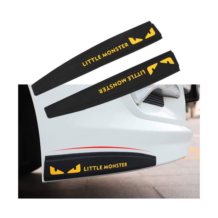 Three black car accessories labeled 