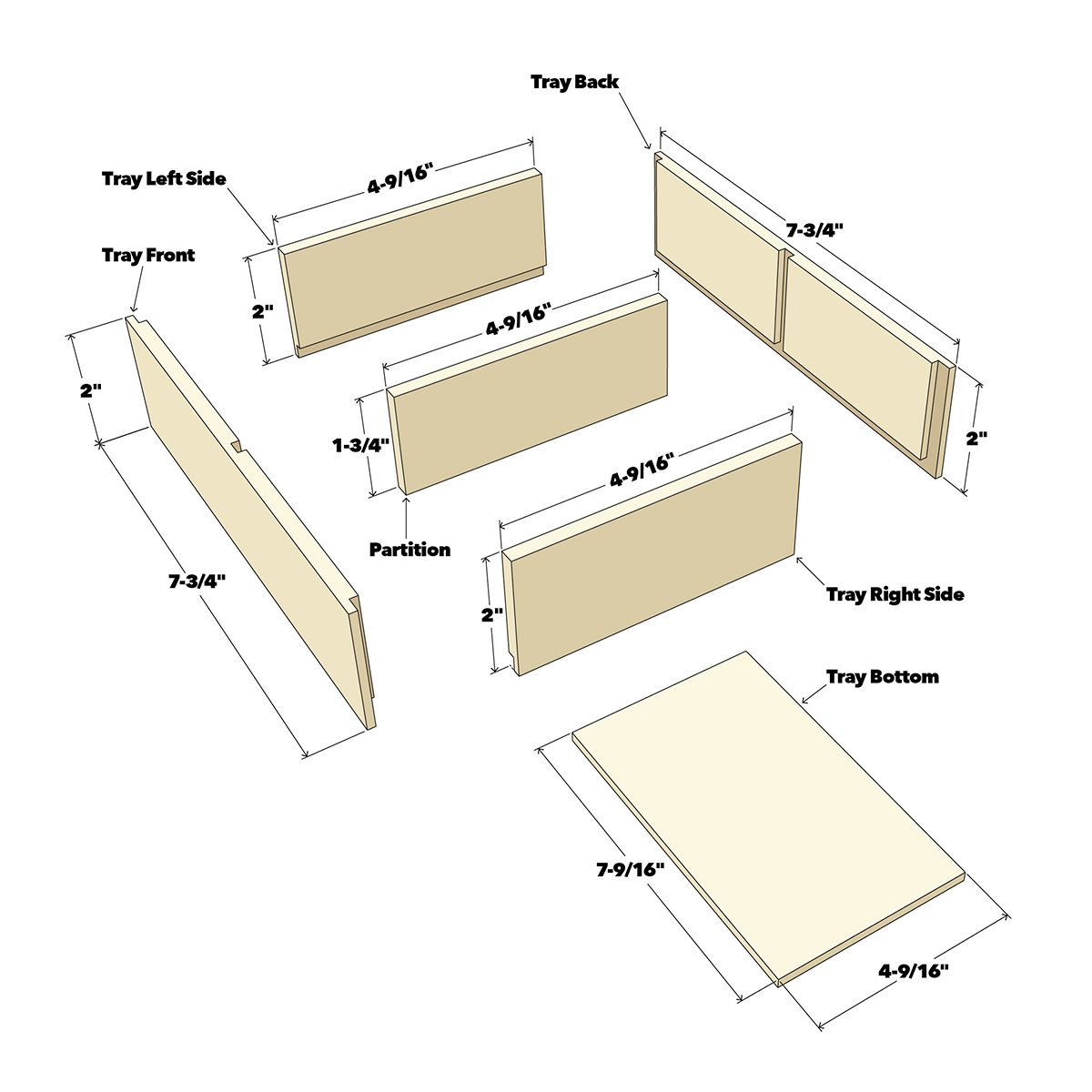 Jewelry Box Tray Exploded