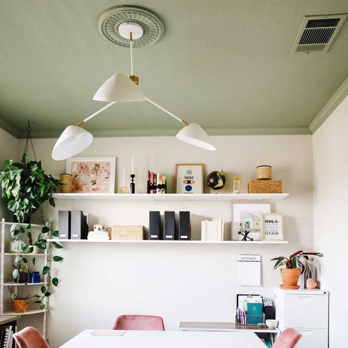 green ceiling paint