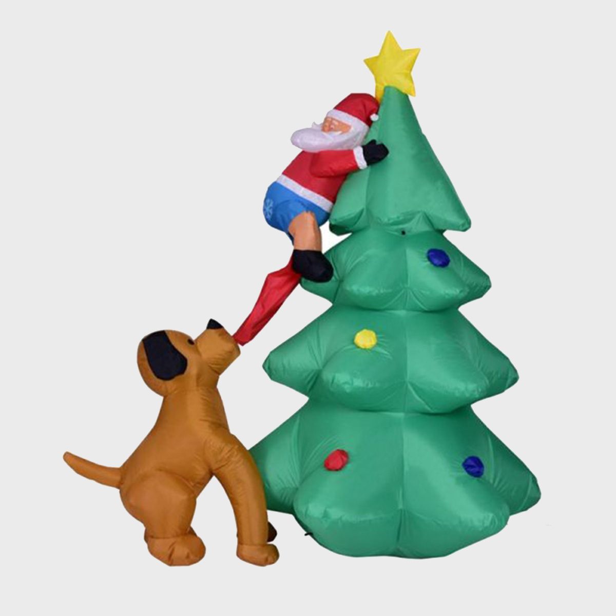Dog And Santa Clause Holiday Inflatable