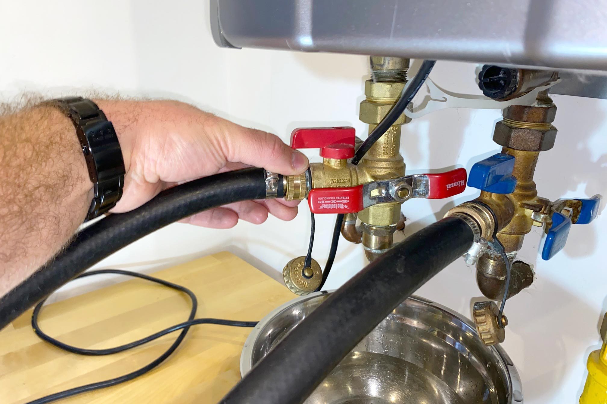 setting up pumps and hoses