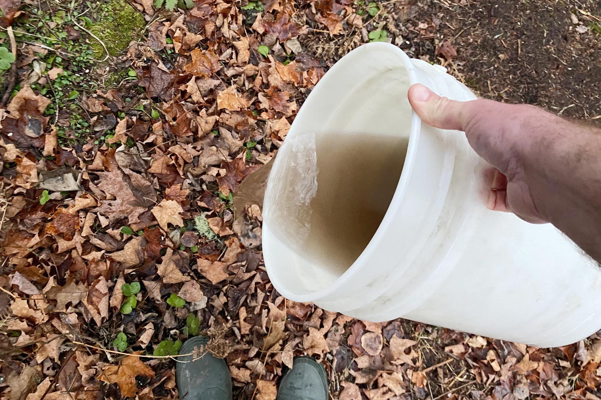 dumping out dirty water