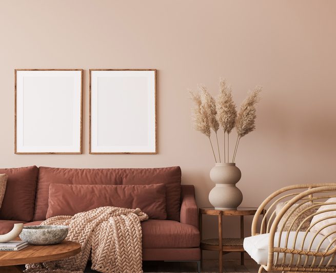 warm interior design living room space