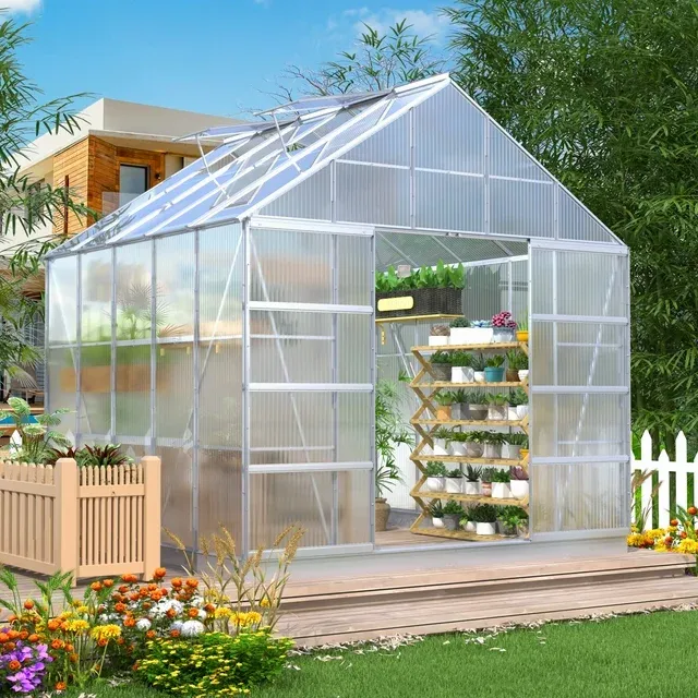Richryce 10 X 10 X 10 3 Outdoor Walk In Hobby Polycarbonate Aluminum Greenhouse B88c278f 7647 4b30 9977 39b086a014e1.99f6d20d565009c952f108d9bd52e8a9