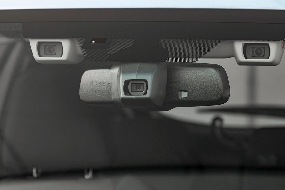 Lane keep assist cameras and radar.