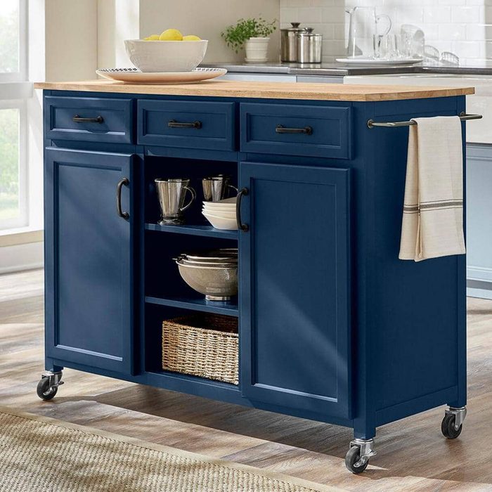 Rolling Kitchen Cart With Butcher Block Top Via Homedepot.com